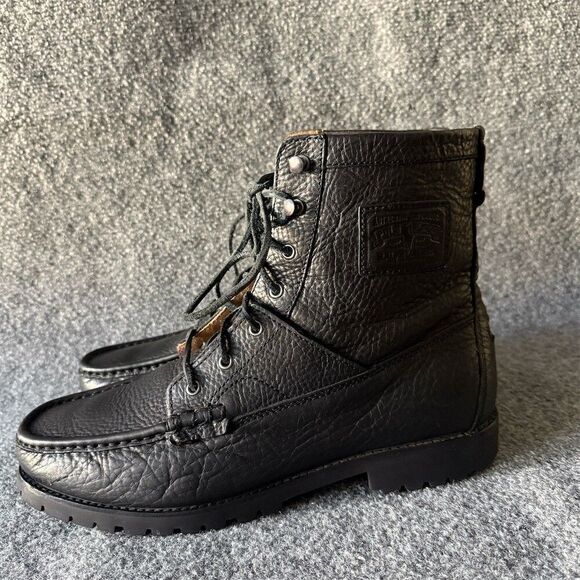 Polo Ralph Lauren Ranger Men\'s Boots Black Lace Up Moc Toe Combat Lug Sole Sz 12 main image 10